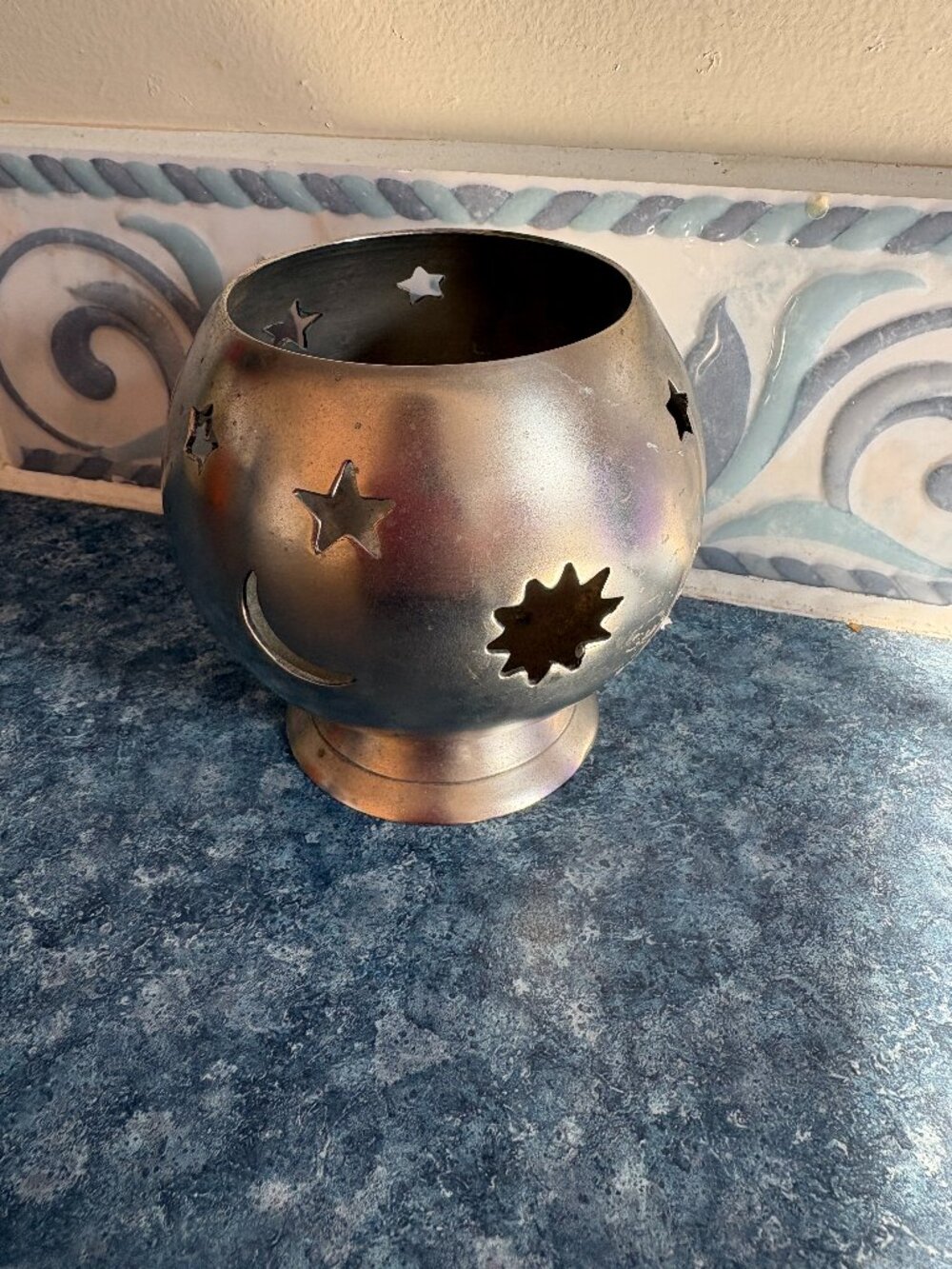 Vintage Celestial Star Moon Cutout Tea Light Holder Urban Outfitter Whimsy Fairy